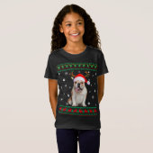 T-Shirt Doux moche Noël anglais Chien Chien Père Noël R (Devant entier)
