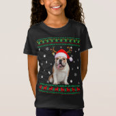 T-Shirt Doux moche Noël anglais Chien Chien Père Noël R (Devant)