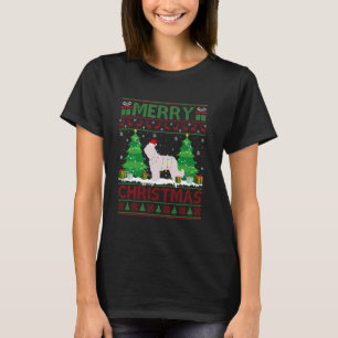 T-shirt Doux moche Noël Arbre d'éclairage Briard Chien Ug