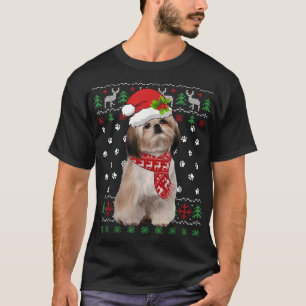 T-shirt Doux moche Noël Chih Tzu Chien Chien Chien Chiot N