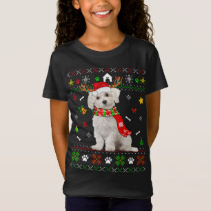 T-Shirt Doux moche Noël Maltais Chien Chien Chien Chien Ch