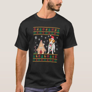 T-shirt Doux moche Noël mignon Jack Russell Santa Hat
