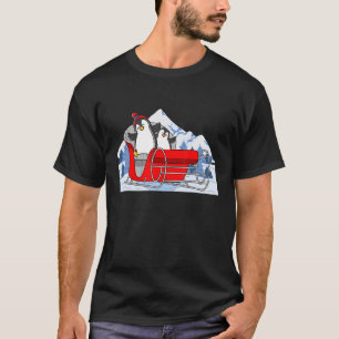 T-shirt Doux Penguin’s Snow Sledding In The Snow