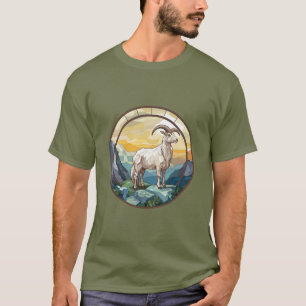 T-shirt Doux Verre Peint Mouton à Grandes Cornes