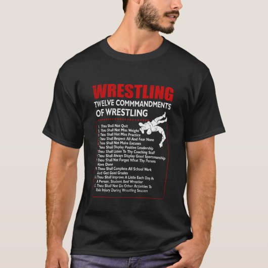 T-shirt Douze commandements de la lutte Saison de combat S (Devant)