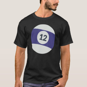T-shirt Douze Numéro 12 Lucky Purple Ball Billiards Pool