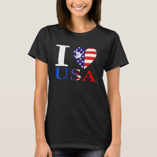 T-shirt Dove I Heart Usa I Love Usa America Patriotic 4th