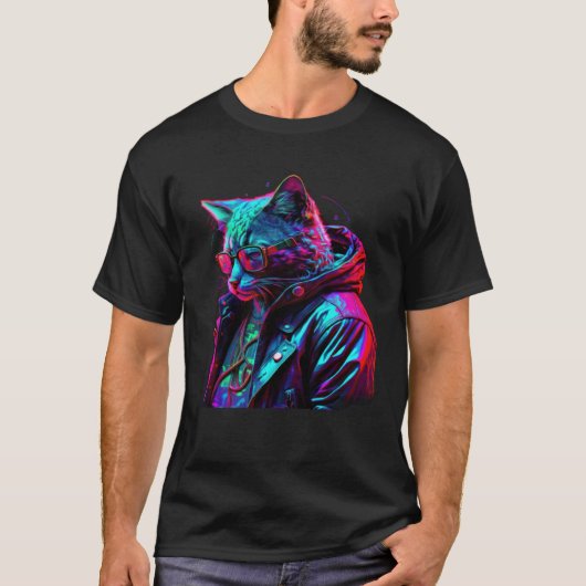 T-shirt Down on his luck Cat with Glasses (Devant)