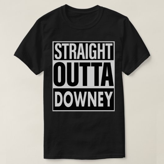 T-shirt Downey Nom Droit Outta Downey (Design devant)