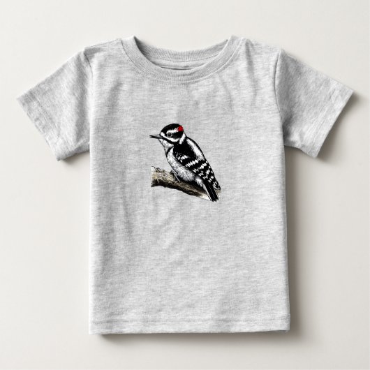 T-shirt Downy Woodpecker oiseau Baby Fine Jersey (Devant)