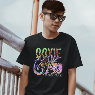 T-shirt Doxie Abstraite Chien Papa Neon Grunge