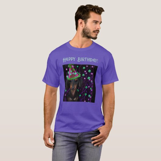 T-shirt Doxie noir et marron (Devant entier)