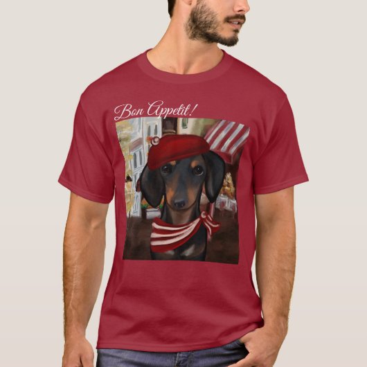 T-shirt Doxie noir et marron (Devant)