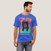 T-SHIRT DOXIE NOIR & FEU À POILS LONGS     (Devant entier)