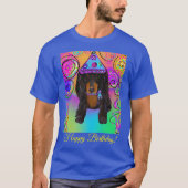 T-SHIRT DOXIE NOIR & FEU À POILS LONGS     (Devant)