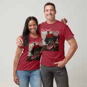 T-shirt Doxie noire et bronze (Unisexe)