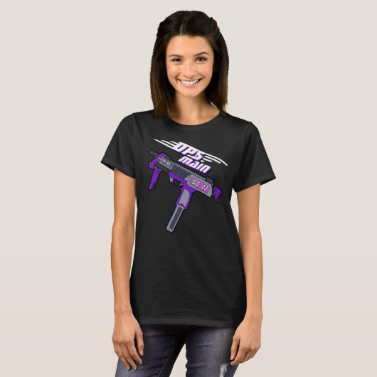 T-shirt DPS principal Gamer Purple Machine Gun Dynamic Slo (Devant entier)