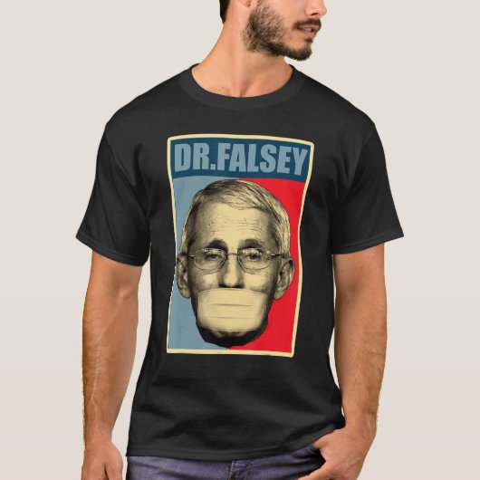 T-shirt Dr Falsey Docteur Fauci Avec Masque Visage (Devant)