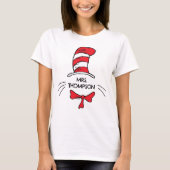 T-shirt Dr. Seuss | Chat Chapeauté Nom de l'enseignant per (Devant)