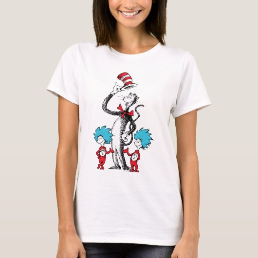 T-shirt Dr Seuss | Chat dans le Casquette, Chose un & Chos (Devant)