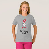 T-shirt Dr. Seuss Chat dans le Casquette Fille d'anniversa (Devant entier)