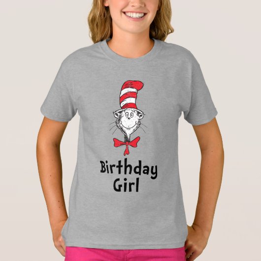 T-shirt Dr. Seuss Chat dans le Casquette Fille d'anniversa (Devant)