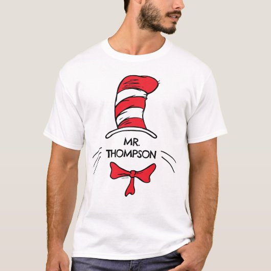 T-shirt Dr Seuss | Chat dans le Casquette Nom de l'enseign (Devant)