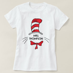 T-shirt Dr Seuss   Chat dans le Casquette Nom de l'enseign