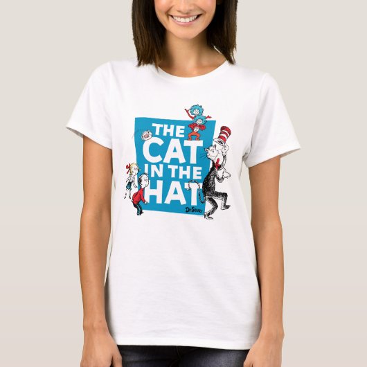 T-shirt Dr Seuss | Chat dans le logo du Casquette - Caract (Devant)