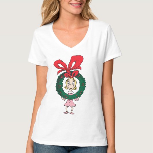 T-shirt Dr Seuss | Cindy-Lou Who - Wreath (Devant)