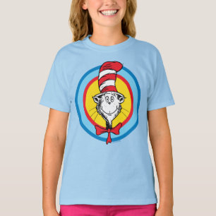 T-shirt Dr. Seuss Graphisme de tête de Chat dans le Chap