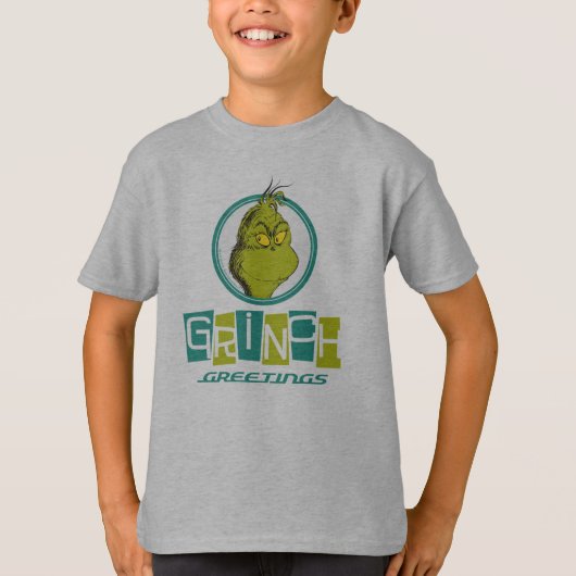 T-shirt Dr Seuss | Grinch Greetings (Devant)