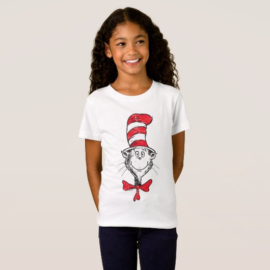 T-Shirt Dr Seuss | Le chat dans la tête du Casquette - Vin (Devant entier)