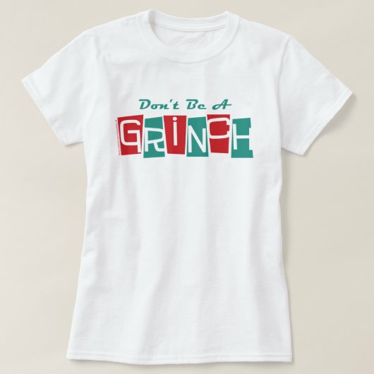 T-shirt Dr Seuss | Ne soyez pas un Grinch (Design devant)