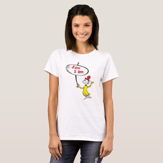 T-shirt Dr. Seuss | Sam-I-Am Holding Sign (Devant entier)
