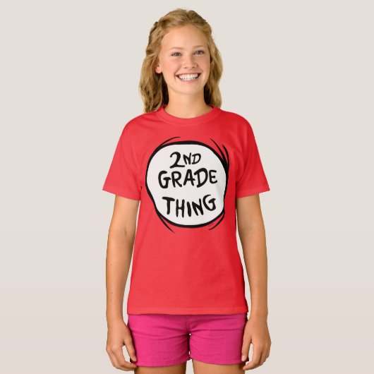 T-shirt Dr Seuss | Thing One Thing Two - 2nd Grade Thing (Devant entier)