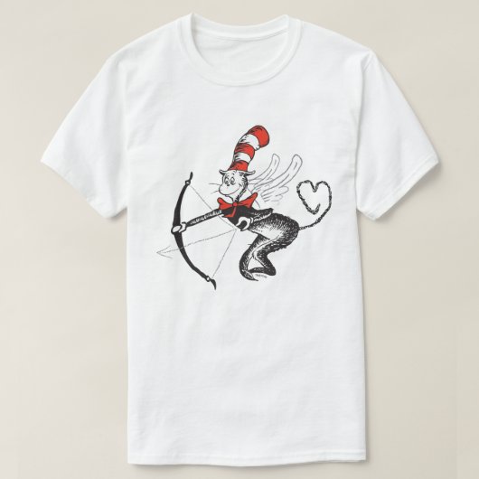 T-shirt Dr. Seuss Valentine | Le Chat dans le Cupid Casque (Design devant)