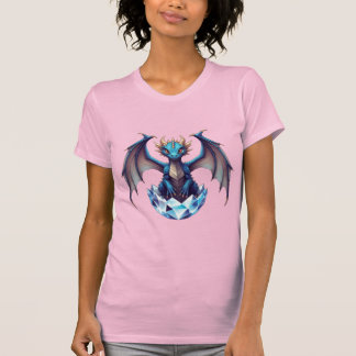 T-shirt draak jong dier komt uit kristalei