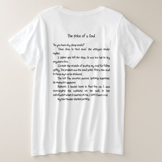 T-shirt Drabble Plus Taille de chat (Texte noir) (Design dos)