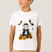 T-shirt Dracula avec citrouilles (Devant)