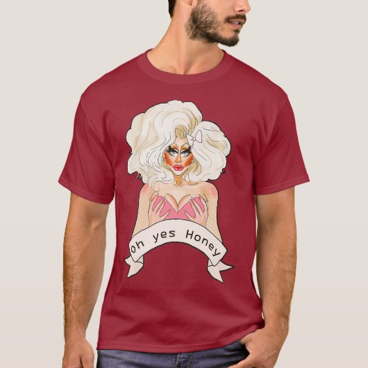 T-shirt Drag Queen Doll Face Oh yes Honey Premium (Devant)