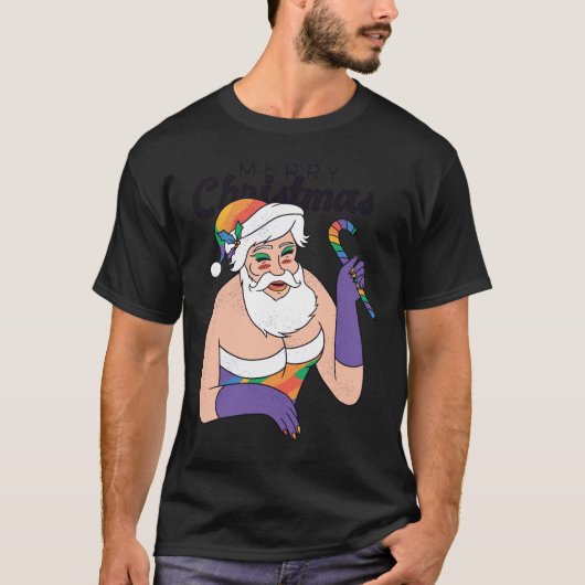 T-shirt Drag Queen Santa Clause mignonne X-Mas présent T-s (Devant)