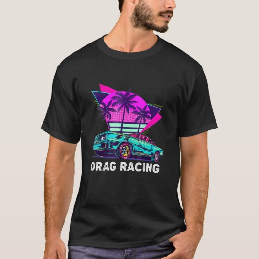 T-shirt Drag Racer Drag Racer Retro Drag Racing Papa (Devant)