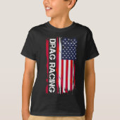 T-shirt Drag Racing - American Flag Drag Racer Race Car Lo (Devant)