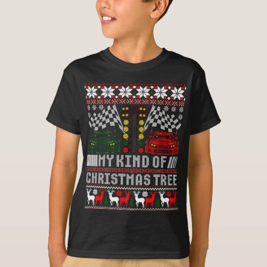 T-shirt Drag Racing Christmas Tree Race Car laide pull (Devant)