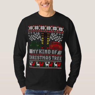T-shirt Drag Racing Christmas Tree Race Car laide pull