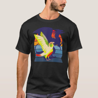 T-shirt Dragon à ailes I hurler Vert jouée Ananas