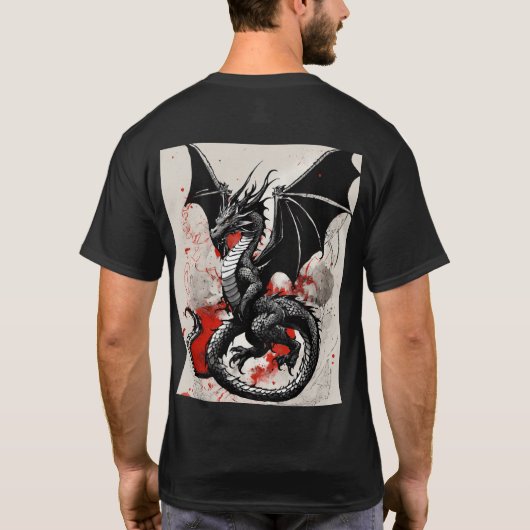 T-shirt dragon à échelle noire (Dos)