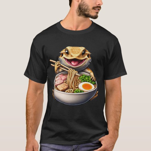 T-shirt Dragon à oreilles manger Ramen Noodle Anime Kawaii (Devant)