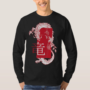 T-shirt Dragon antique blanc Harajuku Zodiac (cul japonais